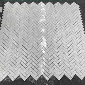 High Quality Polished Herringbone Marble Mosaic Tiles Backsplash Wall Floor Decor