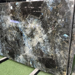 Madagascar Large Labradorite Blue Green Granite Slab For Top Desks