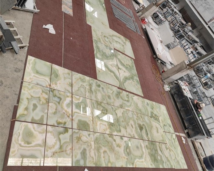 Customized Natural Green Onyx Jade Polished Green Onyx Marble For Bathroom Floor Tiles