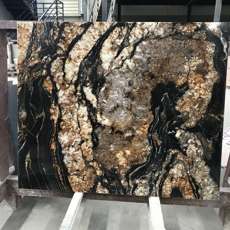 Best stone granite natural nero volcano black big granite slab