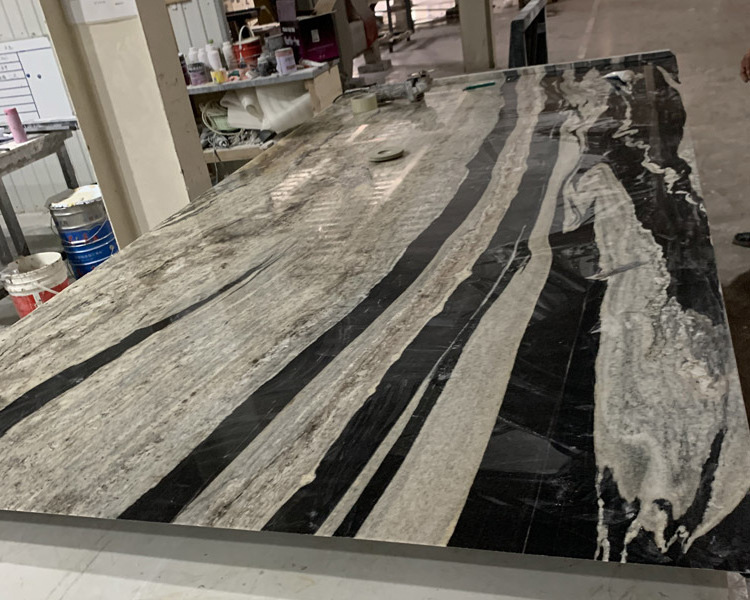 Freestanding Prefab Black Horse Granite Slabs For Kitchen Island Tops