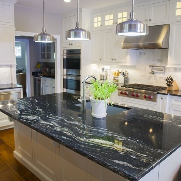 Brazilian Cosmic Black Granite Kitchen Countertop