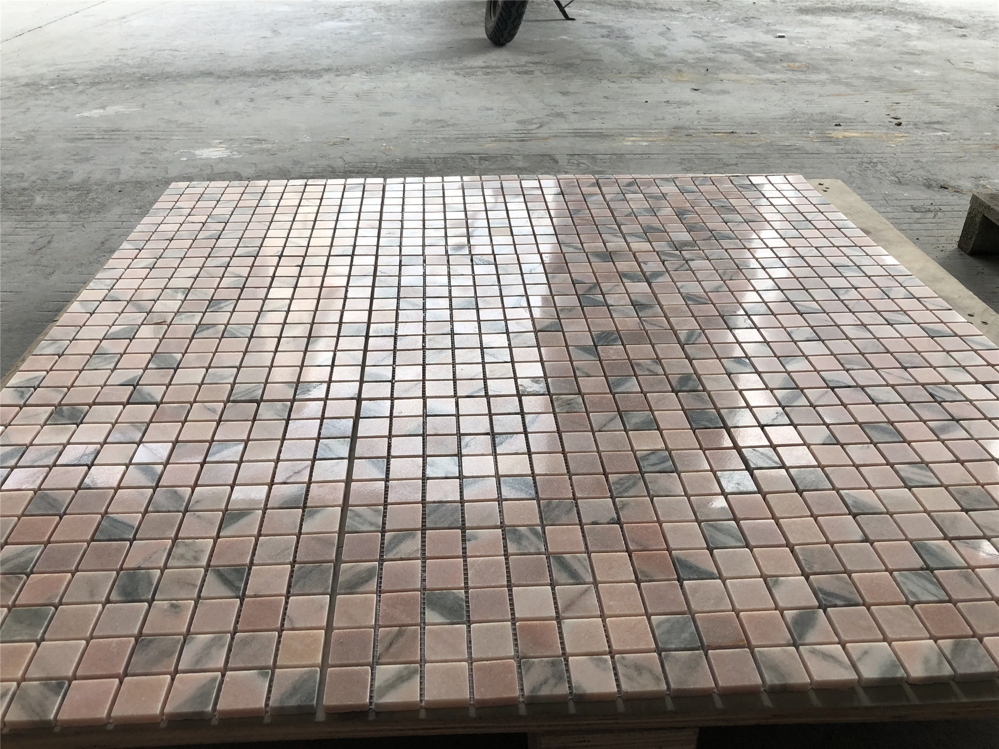 Unique natural pink marble mosaic tiles