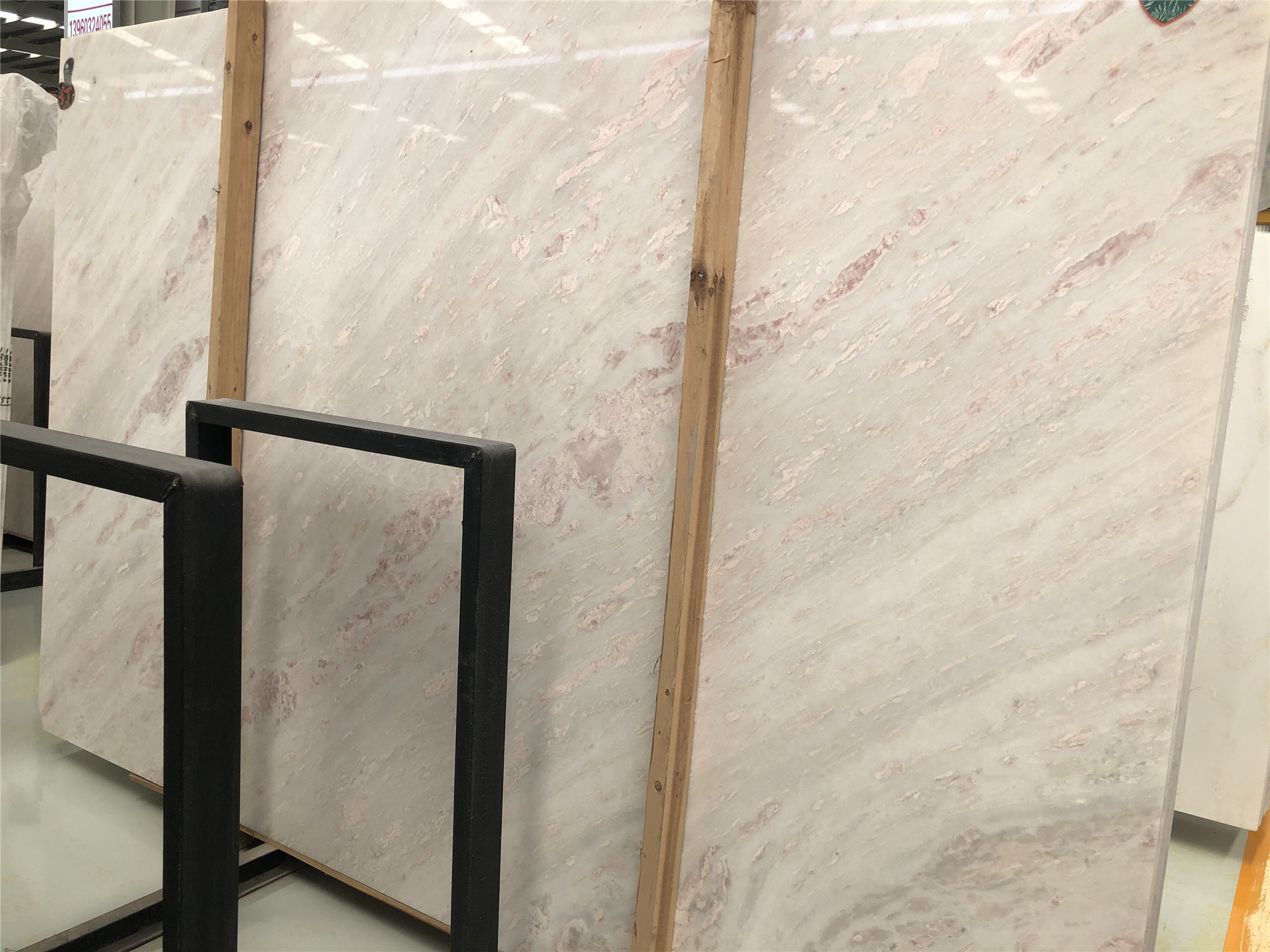 Natural white rosa aurora marble