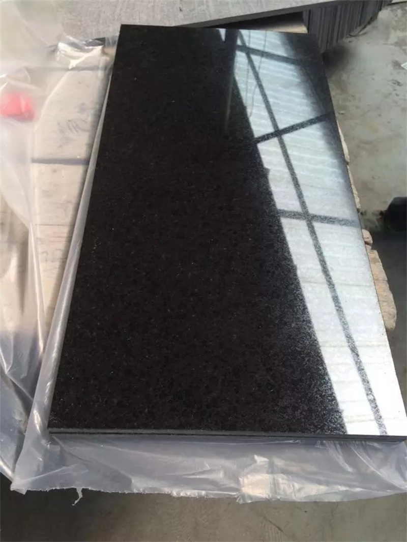 polished black granite stone tiles G684 black basalt price