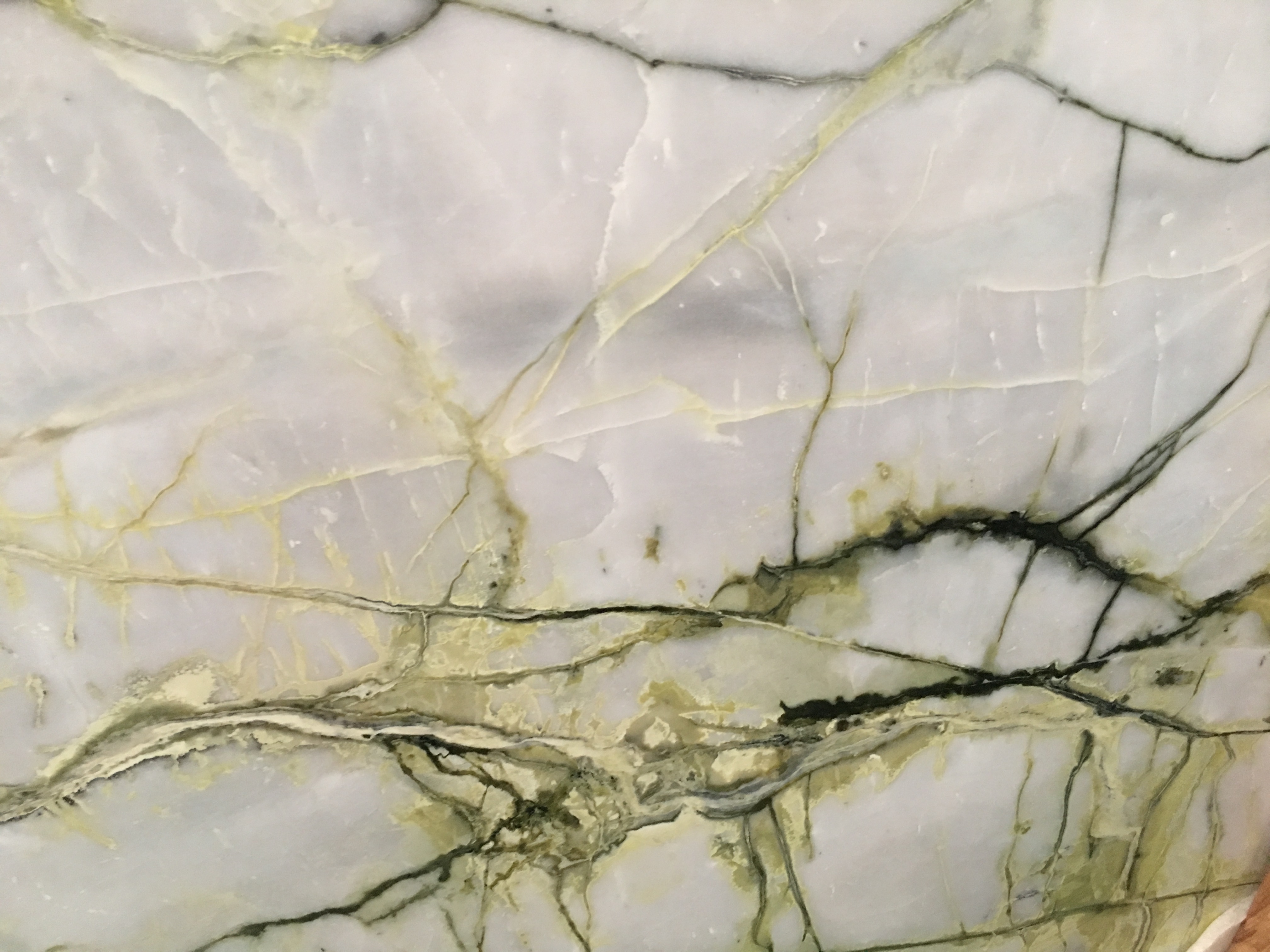 Orchid Jade White Marble Slabs with Green Vein for Kitchen Countertops