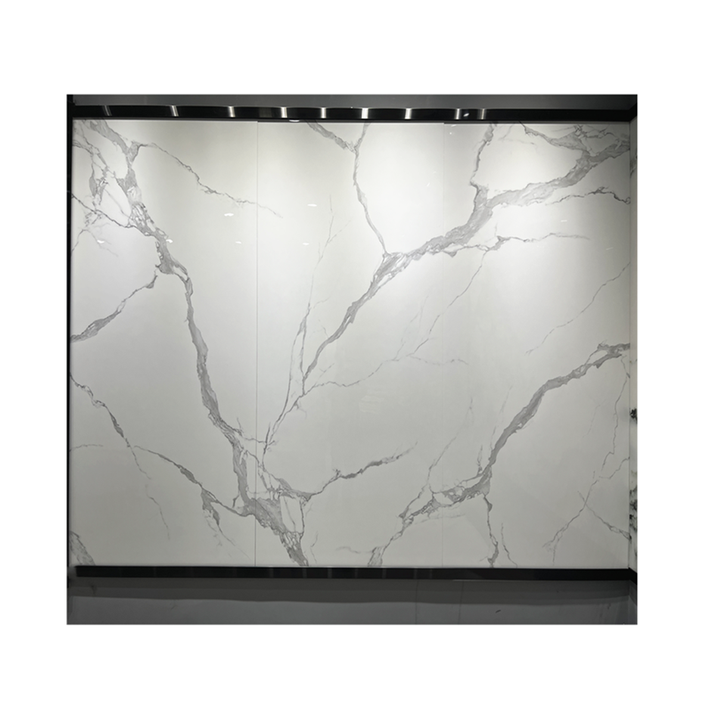 Chinese calacatta white sintered stone big slabs large format wall panel