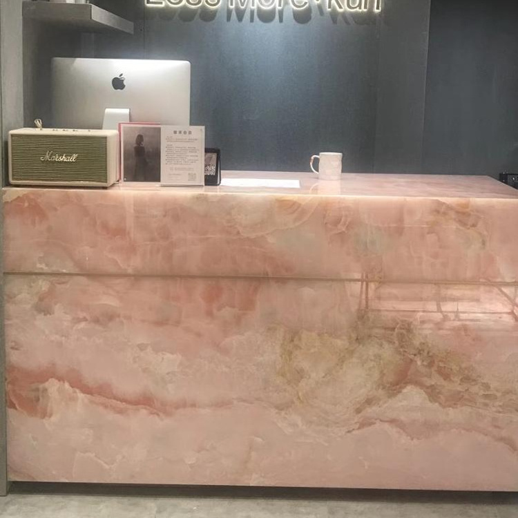 beautiful pink onyx slab, pink onyx marble countertop