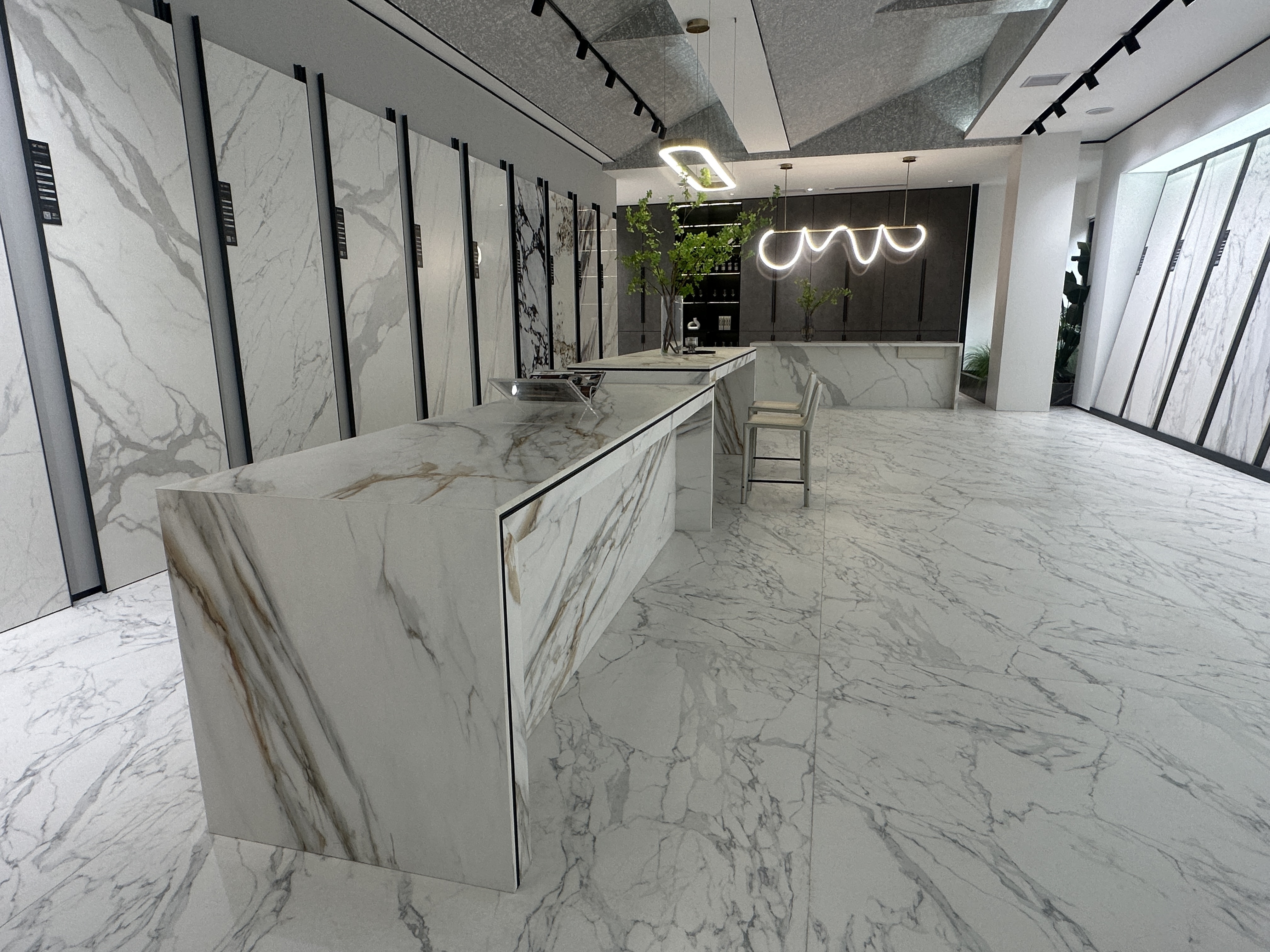 luxury large format white marble look porcelain countertop slabs floor slabs