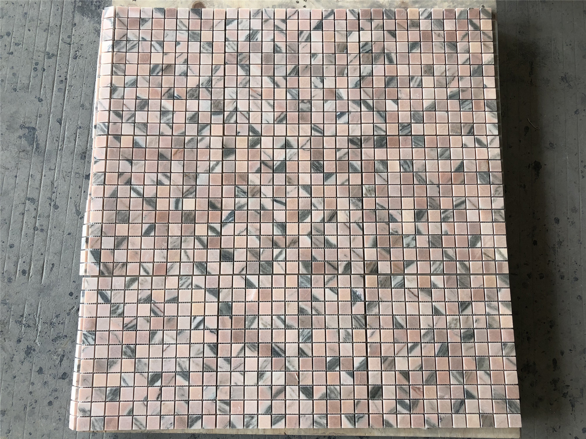 Unique natural pink marble mosaic tiles