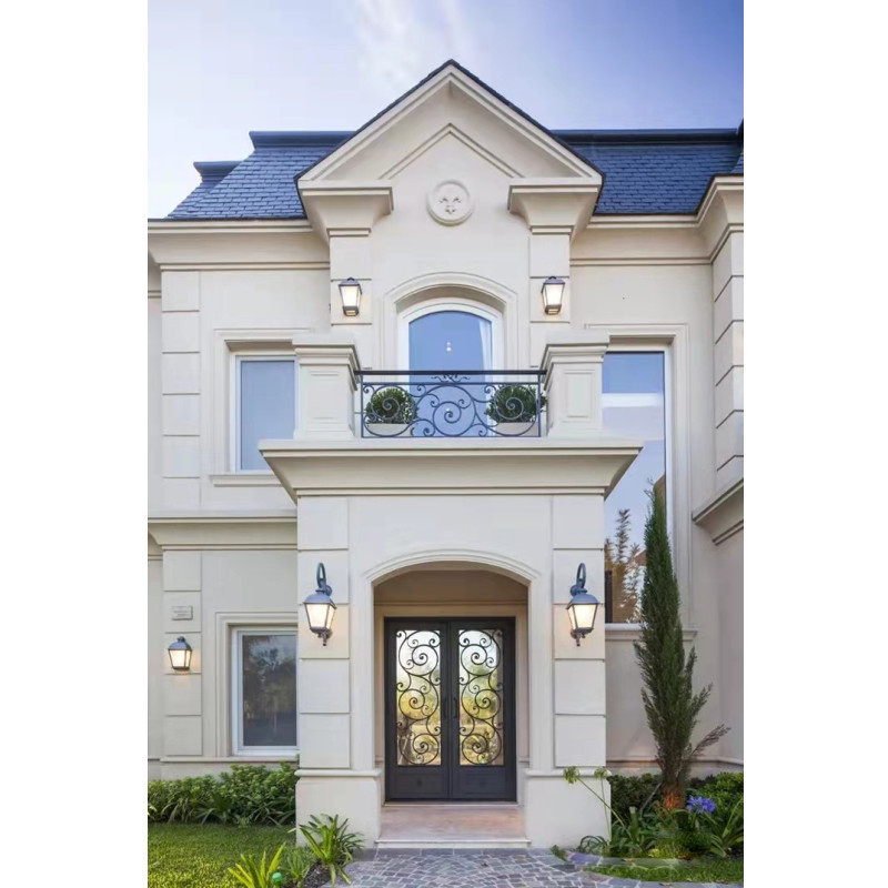 Honed french white limestone arch door trim