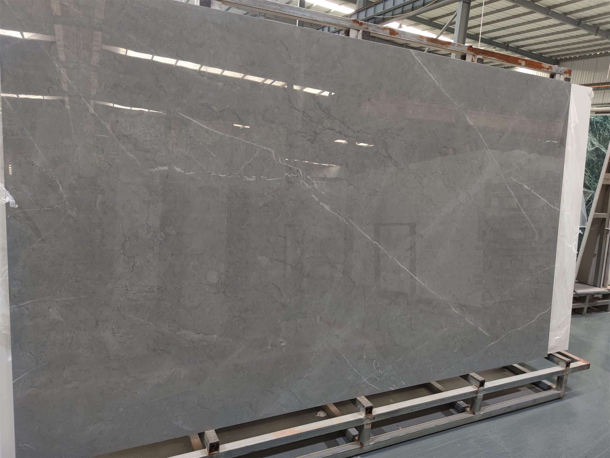 indoor 9mm glossy stone porcelain slab marble surface dark grey