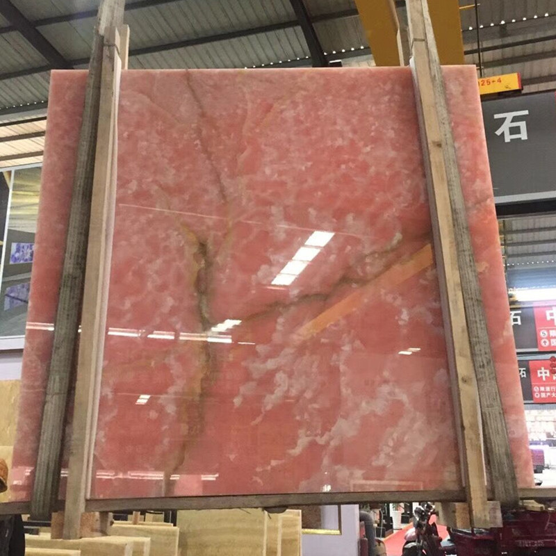 polished pink onyx marble slab price