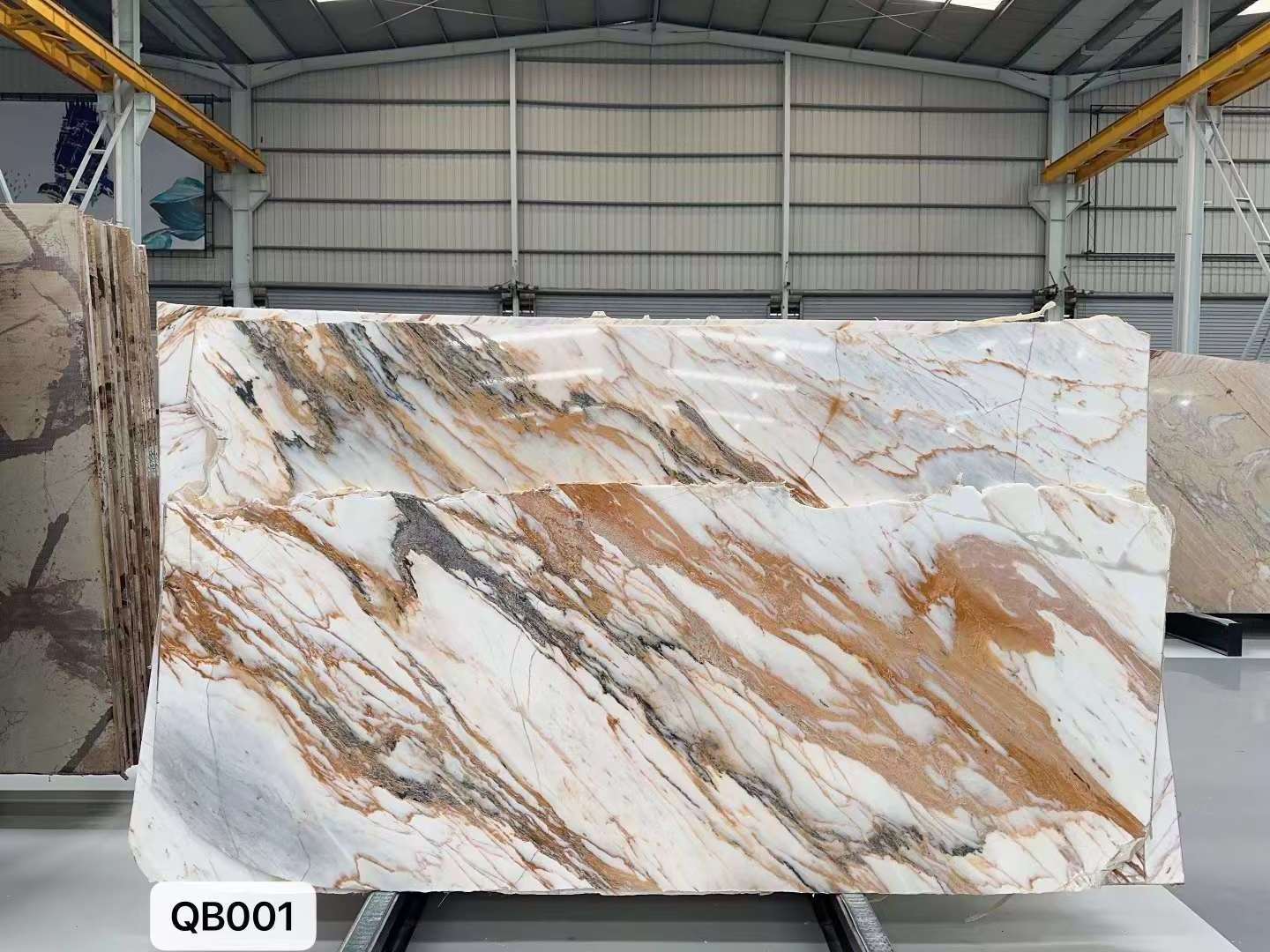 Luxury Italy gold white marble with golden veins