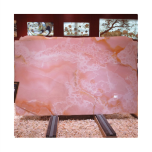 Polished natural stone pink Onyx slab marble