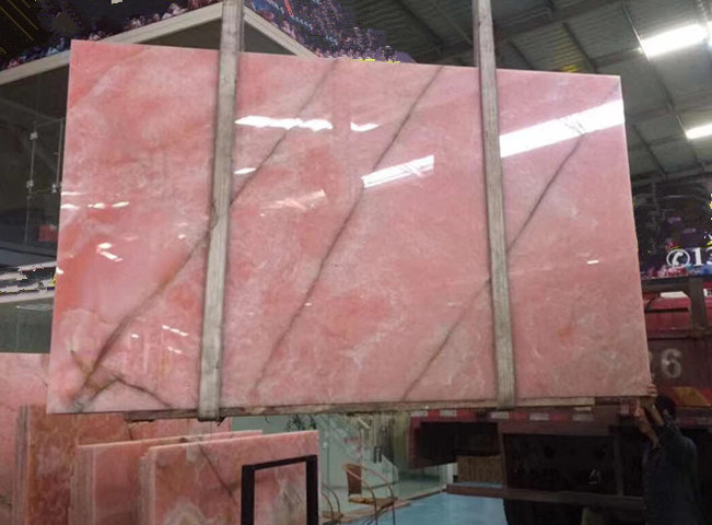 polished pink onyx marble slab price