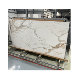 decorative material porcelain marble glossy calacatta gold sintered stone slabs & tiles