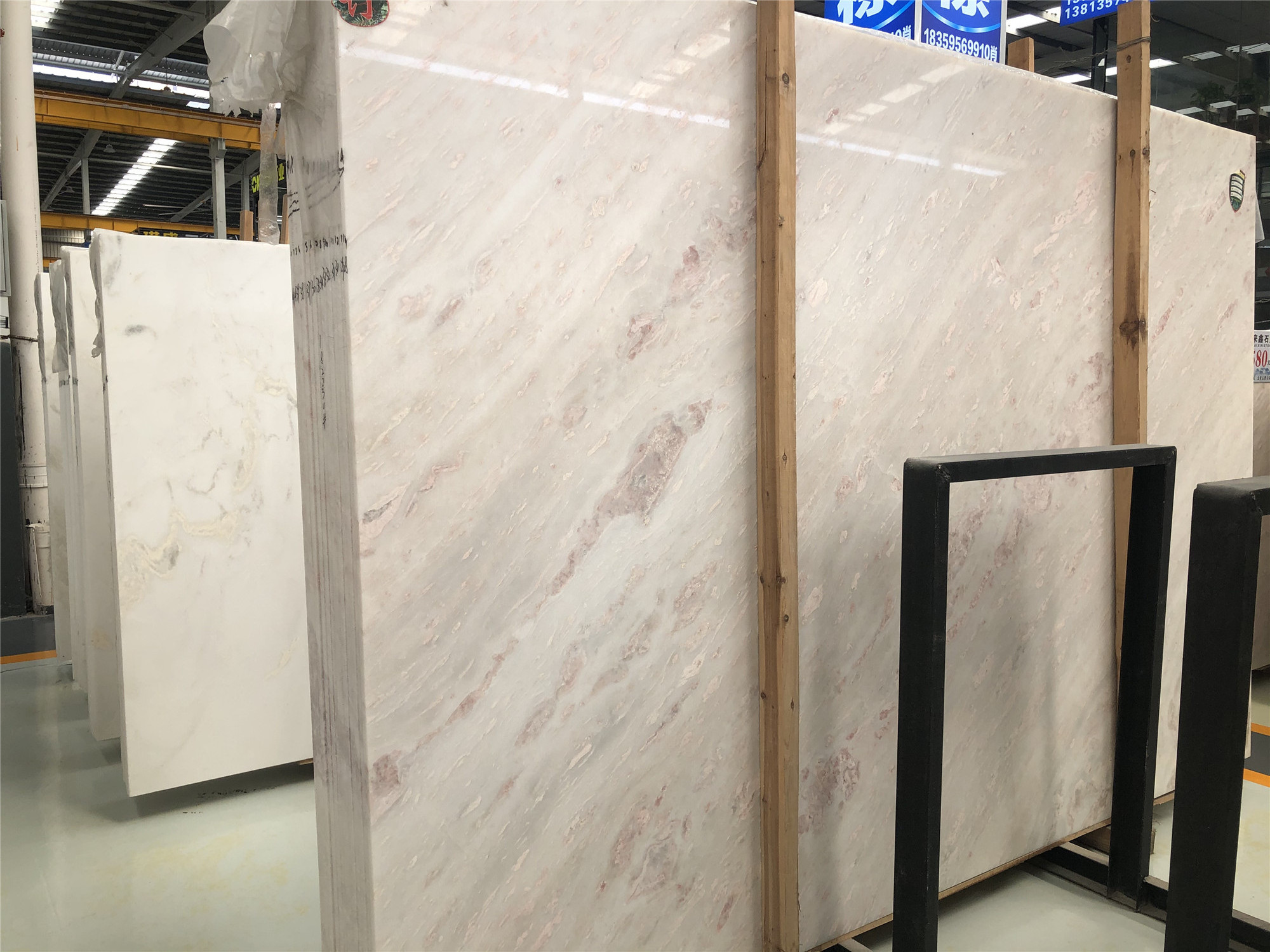 Natural white rosa aurora marble