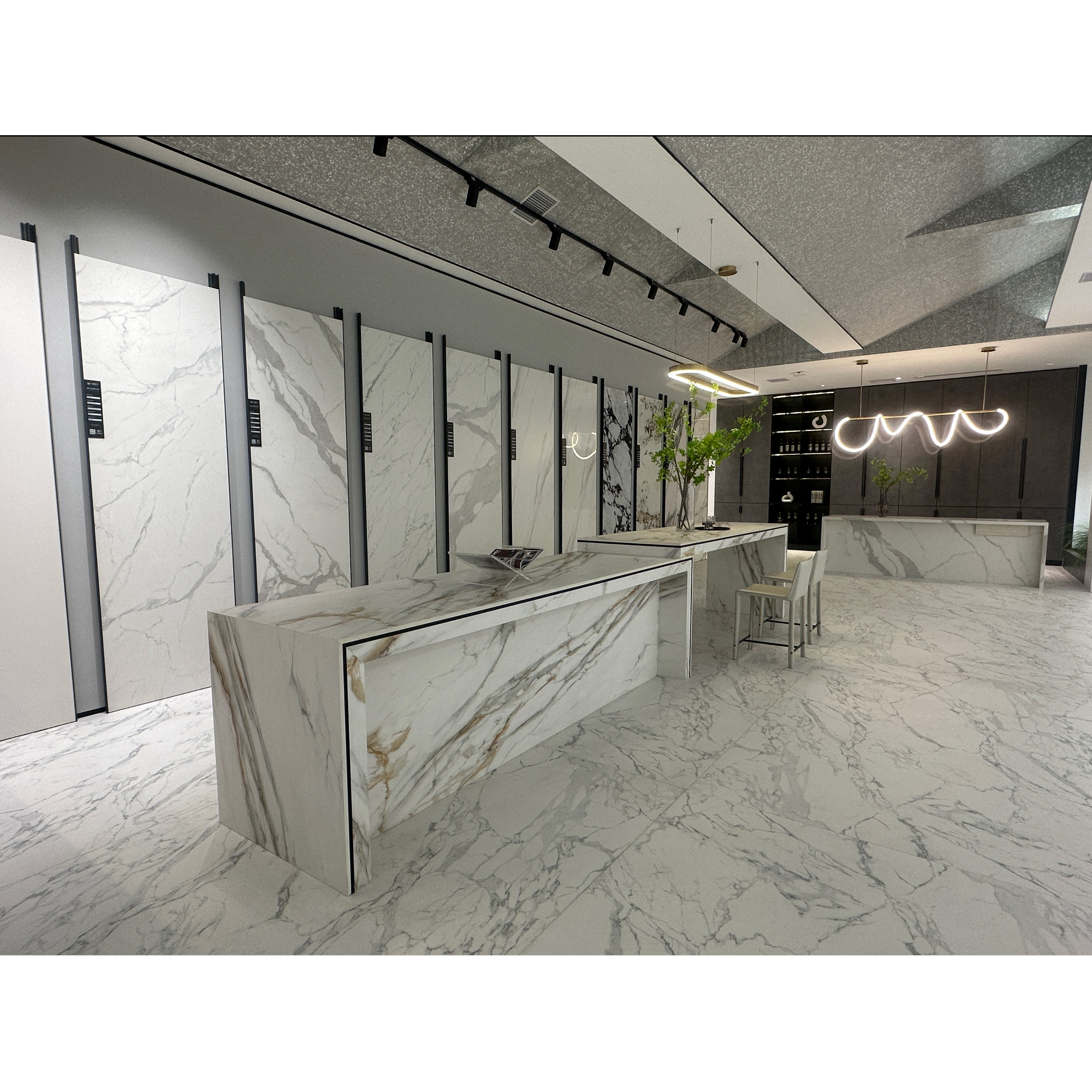 luxury large format white marble look porcelain countertop slabs floor slabs