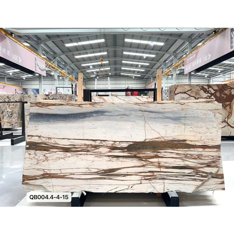 Luxury Italy gold white marble with golden veins