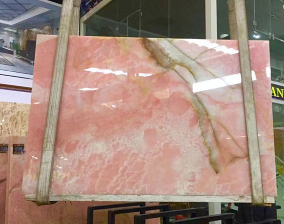 polished pink onyx marble slab price