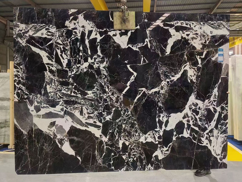 natural stone white and black marble floor tiles