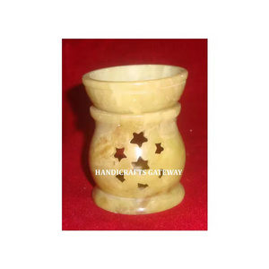 Most Beautiful Star Shape Carving Natural Soapstone Aroma Oil Burner Handicrafts Very Artistic Designed Fragrance Of Wholesaler