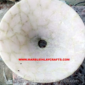 Gemstone White Quartz Stone Sink Bowl