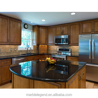 Black color natural stone granite kitchen countertop price