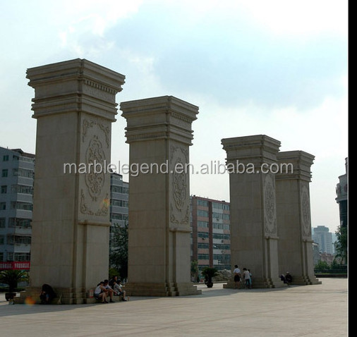 Palace and villa exterior fence wall decoration chinese outdoor granite stone column