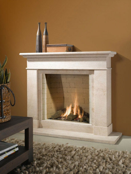 Italian designs villa use natural marble wall mounted fireplace