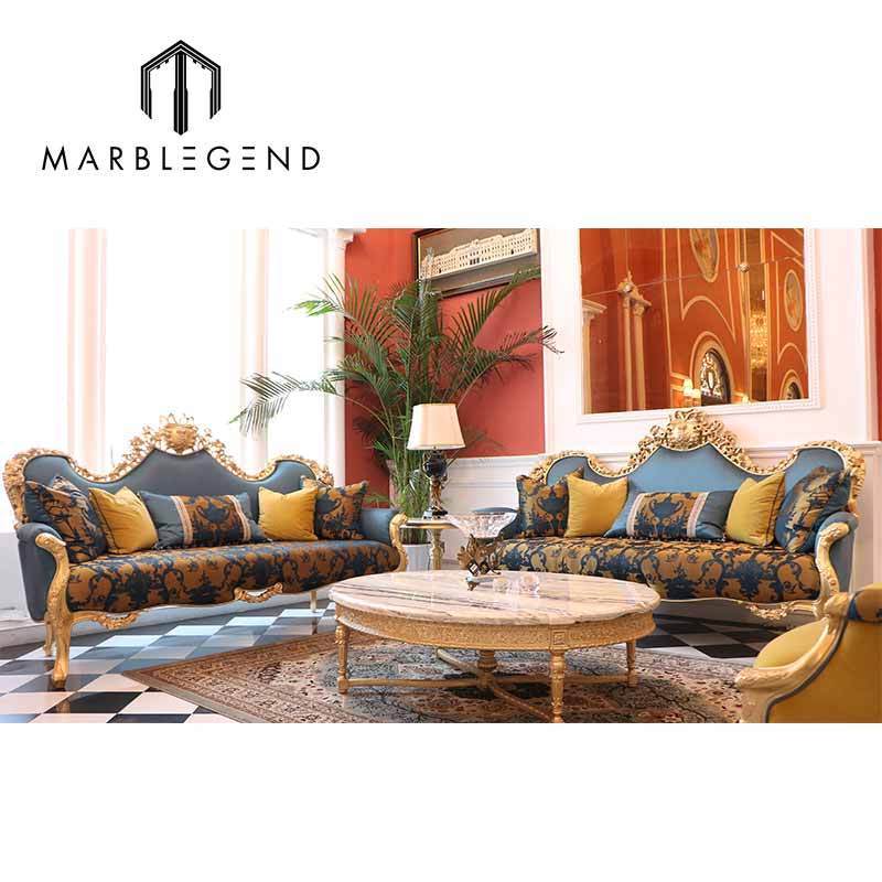 living room embroidery sofa set royal furniture beech luxury solid wood sofa design