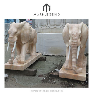 Supply for decoration use hand carved marble elephant statue