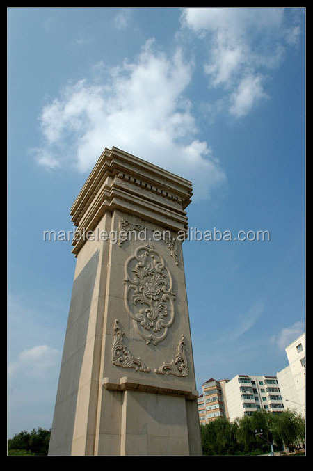 Palace and villa exterior fence wall decoration chinese outdoor granite stone column