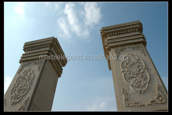 Palace and villa exterior fence wall decoration chinese outdoor granite stone column