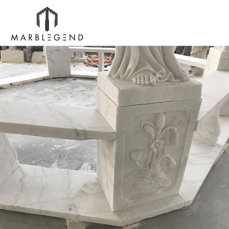 Large Outdoor Stone Carved Marble Garden Gazebo Roman Statue Lady Gazebo With Metal Roof