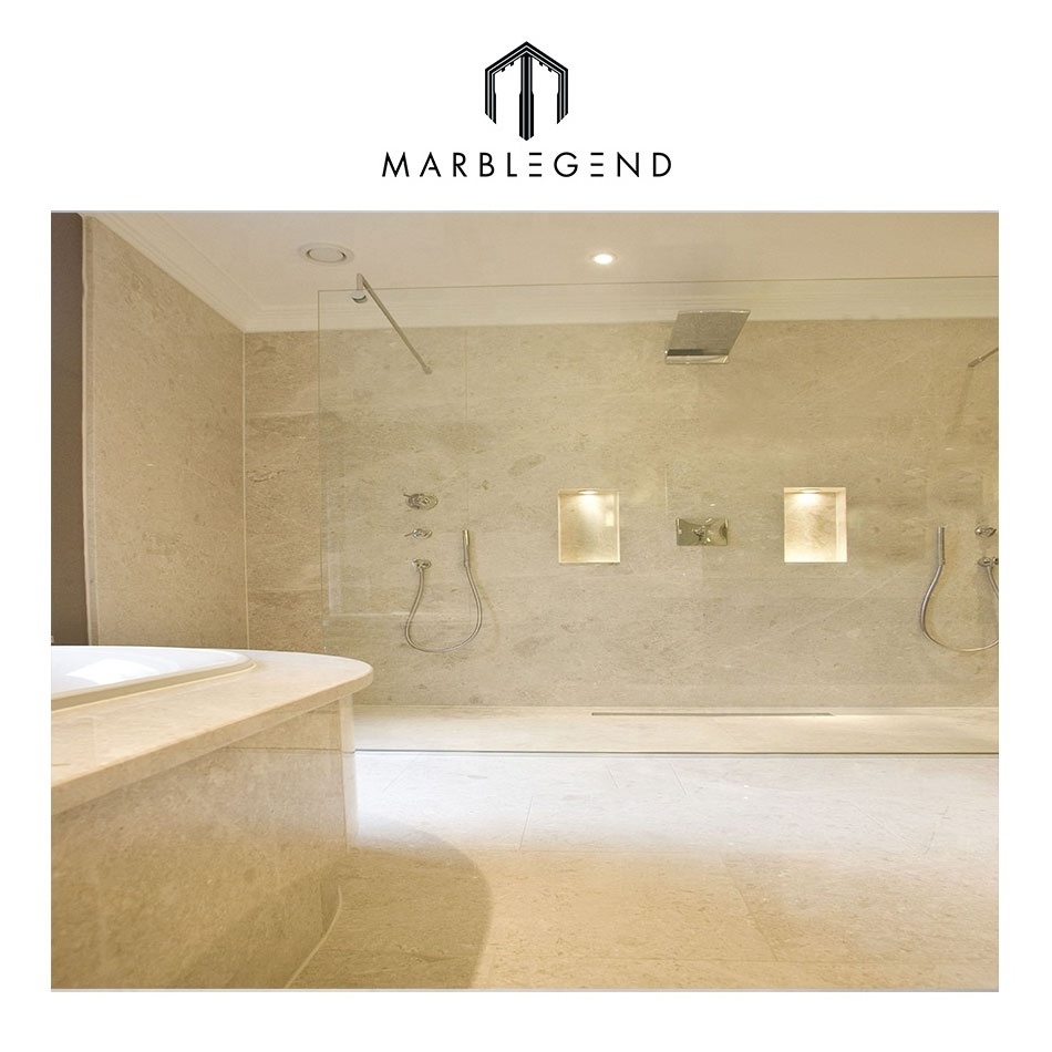 shower room decoration marble slabs crema marfil beige marble for floor and wall