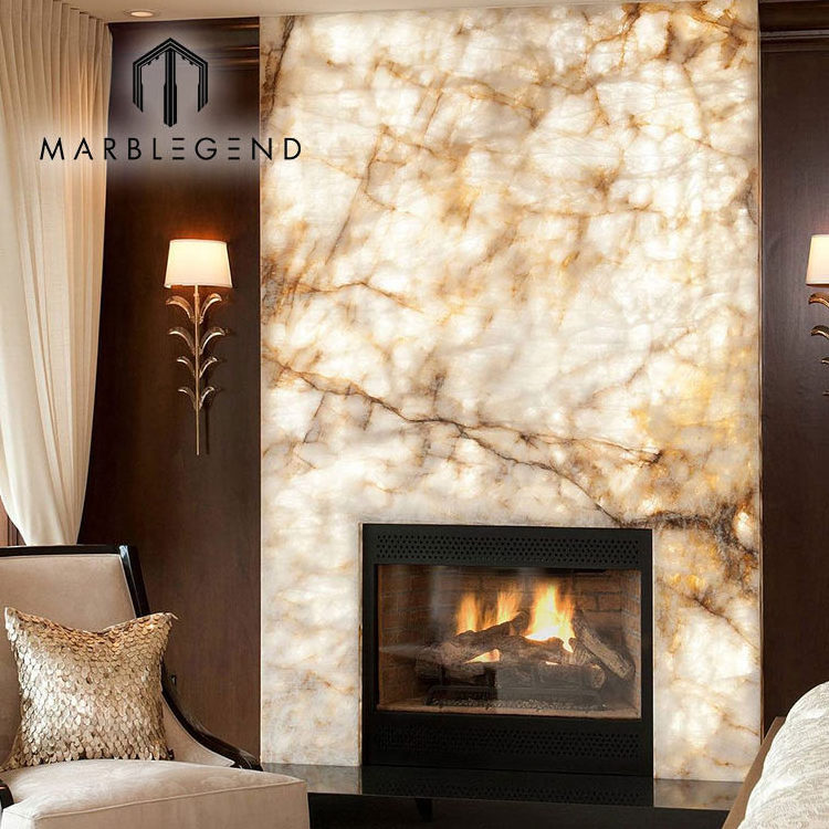 PFM onyx price luxury stone backlit marble onyx tile translucent white onyx for villa project