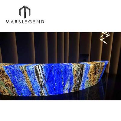 custom natural luxury stone glossy marble slabs backlit columbia blue marble countertop