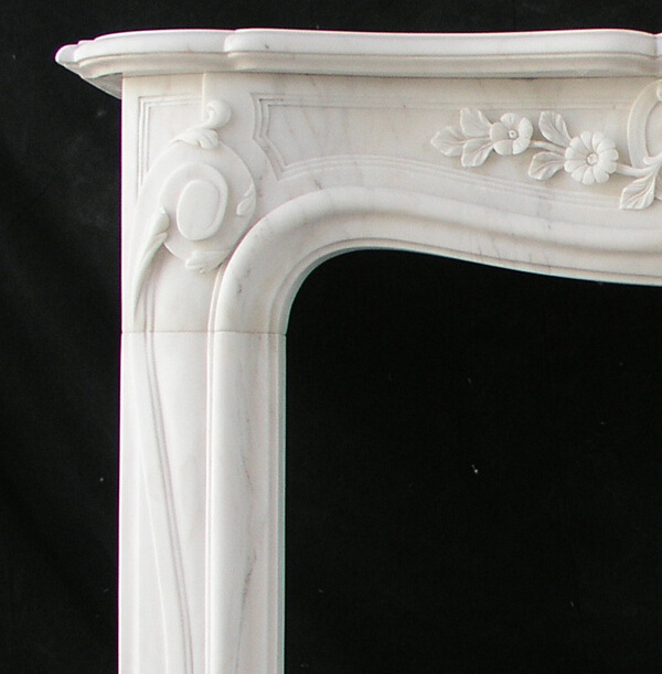 natural marble stone fireplace frame / front door jamb carving