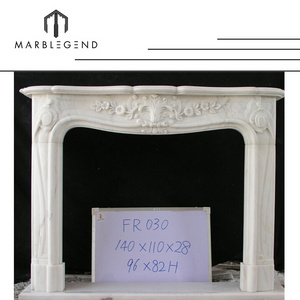 natural marble stone fireplace frame / front door jamb carving