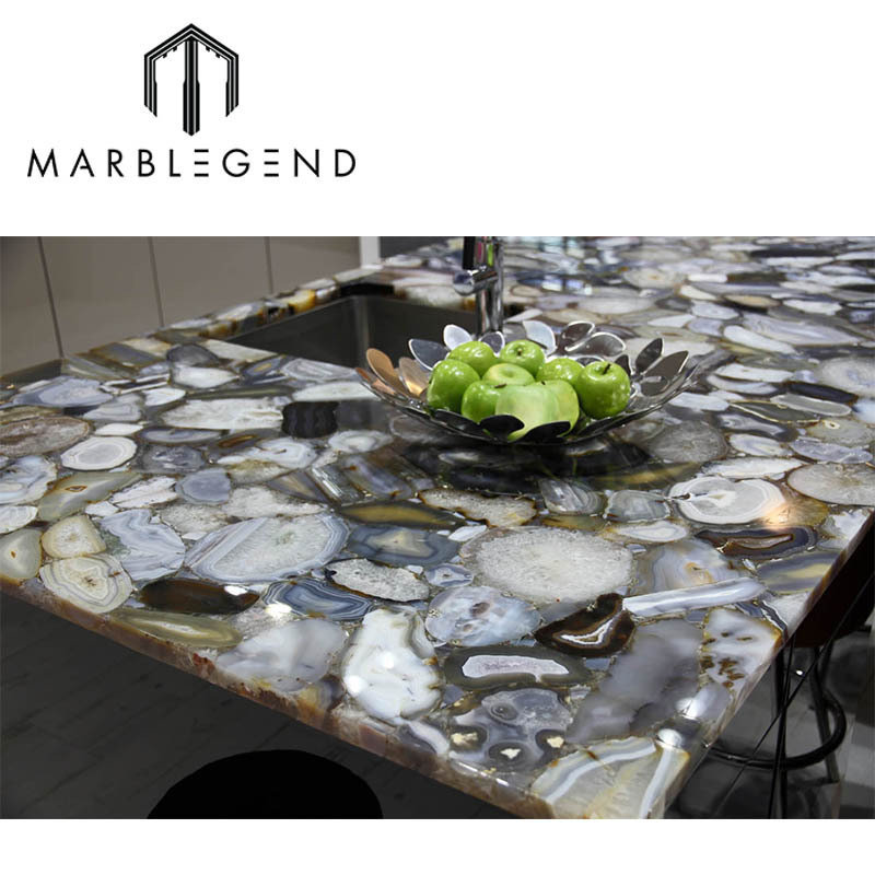 Awesome agate countertops inspiration translucent grey agate slab agate countertop