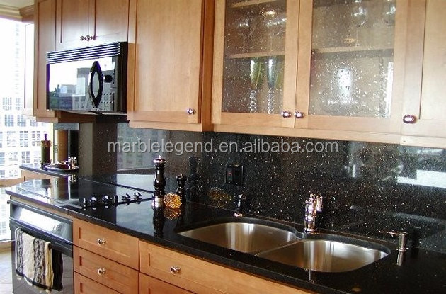 Black color natural stone granite kitchen countertop price