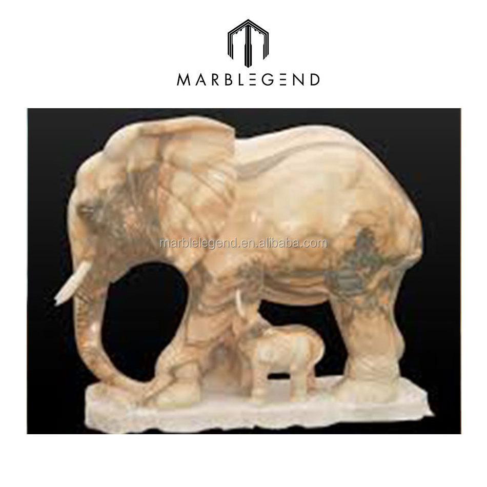 Supply for decoration use hand carved marble elephant statue