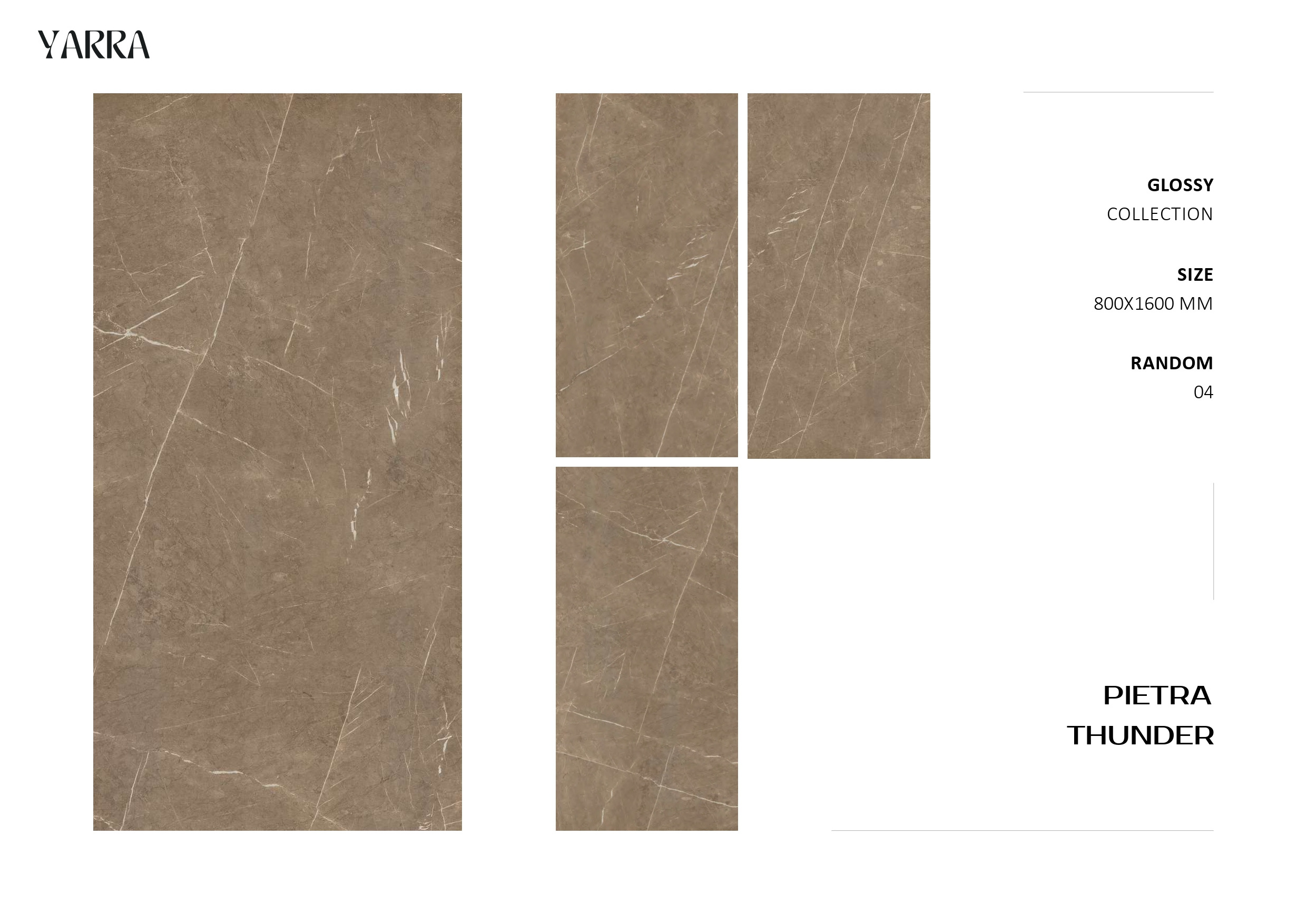 High Quality Glossy Finished 800x1600mm Pietra Thunder Floor Tile with Custom Design Ceramic Porcelain Tiles