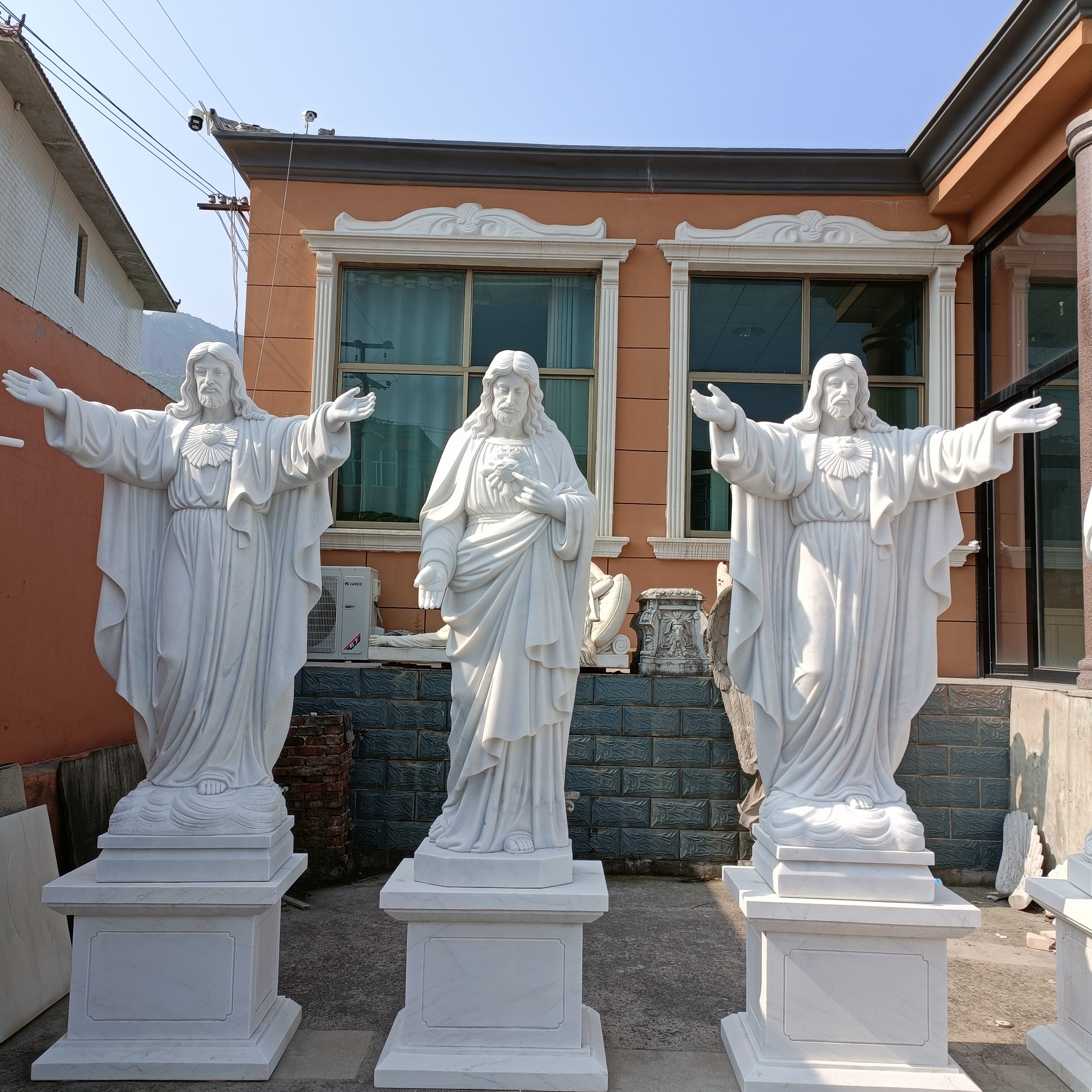 Customized Life Size Religious Statues Outdoor Decoration Stone Marbled Sculpture Marble Jesus Statue