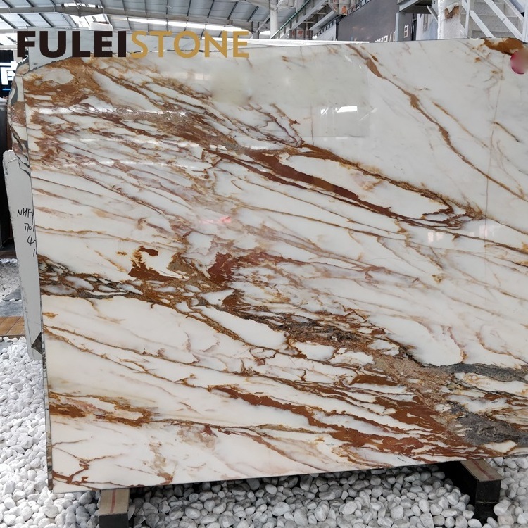 Polished Natural Provence White Marble Slabs with Red Veins