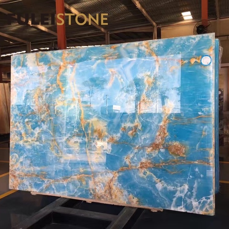 Best quality luxurious blue onyx marble stone slabs price