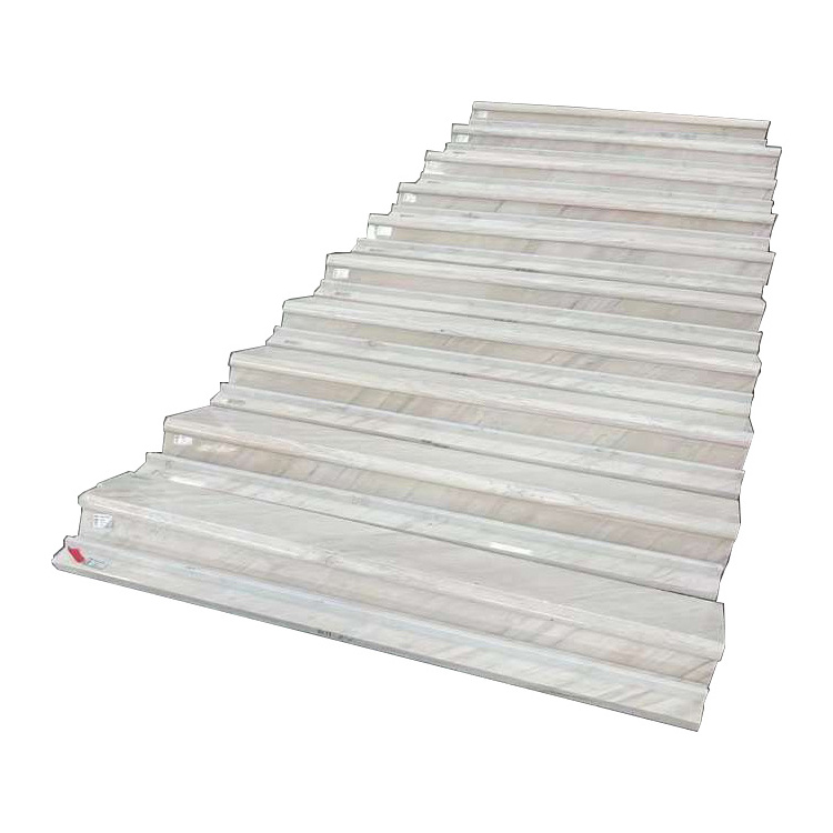 Natural Polished Italian Palissandro White Marble Stairs