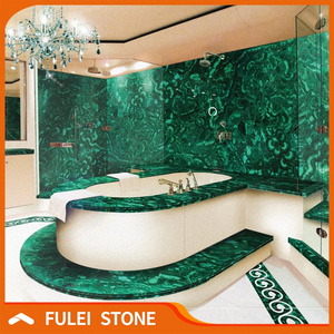 Luxurious semi precious gemstone green malachite stone tile price